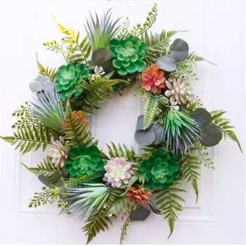 

50cm Succulent Garland Hanging Door Decoration Wall Decoration Artificial Handmade Garland For Family Party Decoration Garland