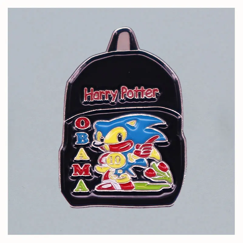 Cute Cartoon Black Schoolbag Brooch Metal Enamel Lapel Badge Collect Denim Jacket Backpack Pin Children Fashion Jewelry Gifts | Украшения и