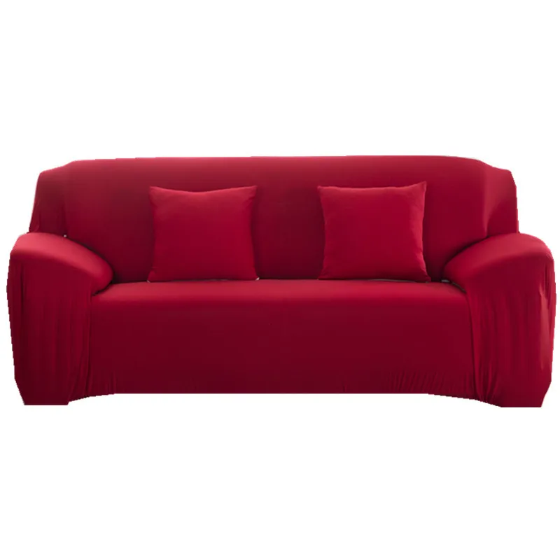 Твердые Цвет эластичный диван-крышка для Гостиная чехол для дивана домашний секционные диванные покрывала стрейчевый спандекс диван Ipad Mini 1/2/3/4 сиденья - Цвет: Red