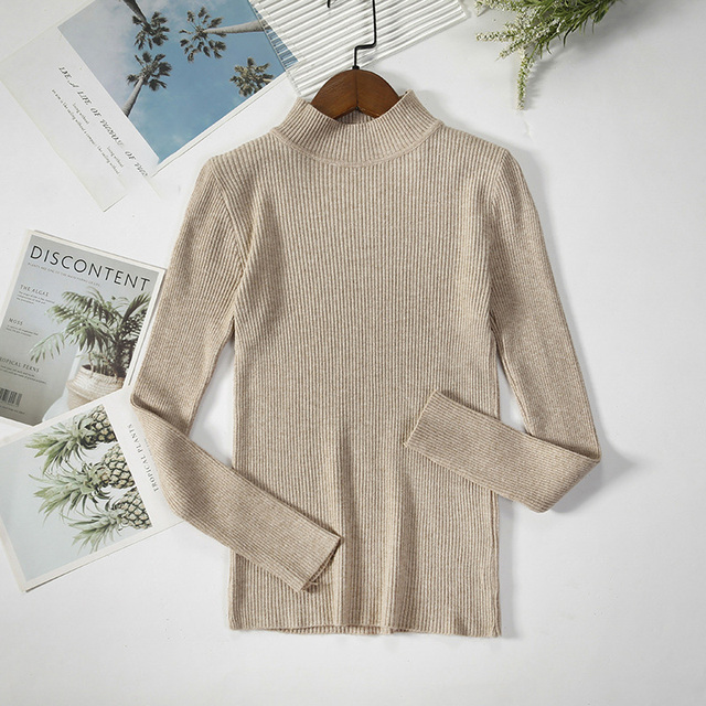 Autumn Winter Basic Turtleneck Sweaters Women Knitting Bottoming Sweaters Warm Pullovers Slim Long Sleeve Tops Female