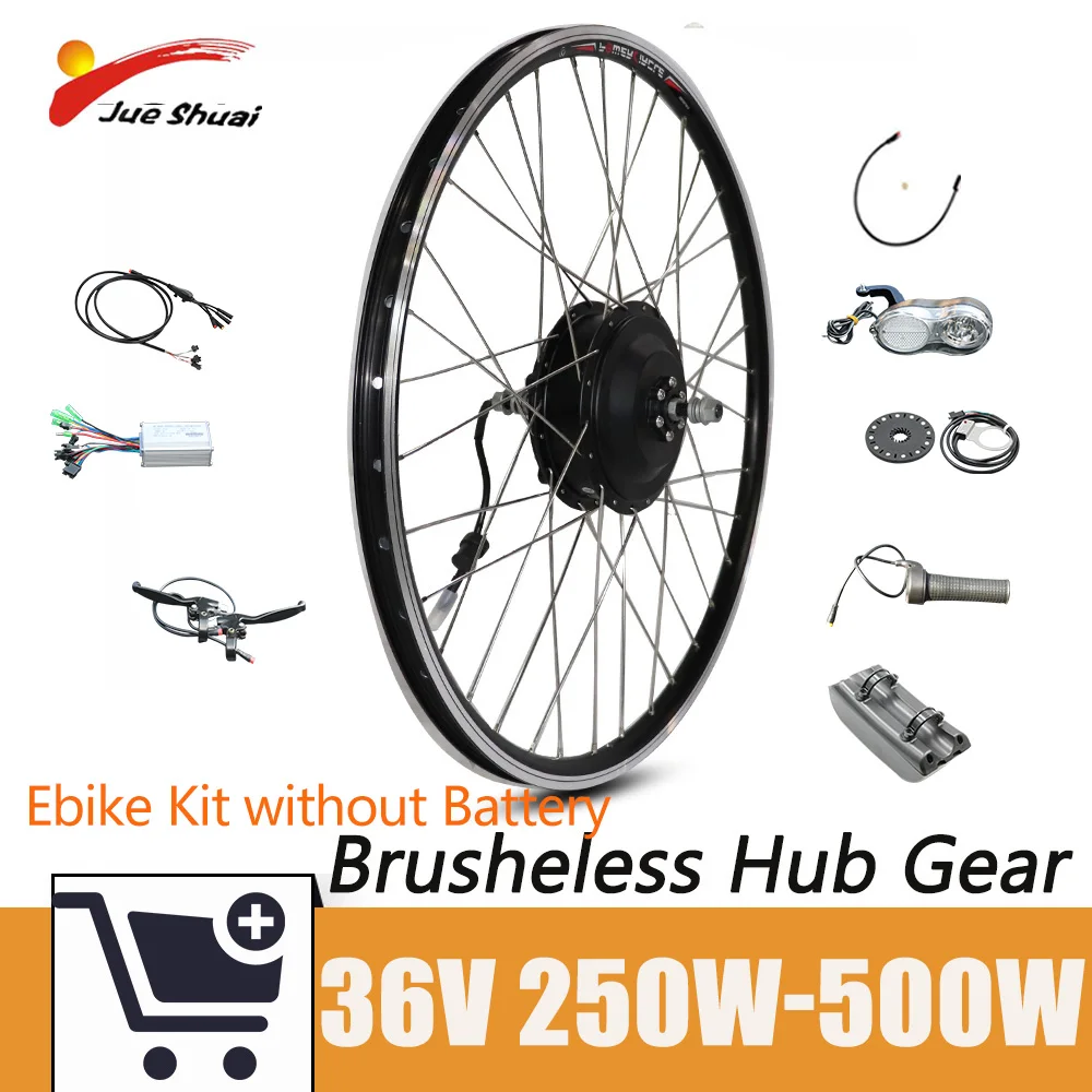 Electric EBike Conversion Kit Gear Wheel Motor Hub 36V 350/500W 16-29in 700c 