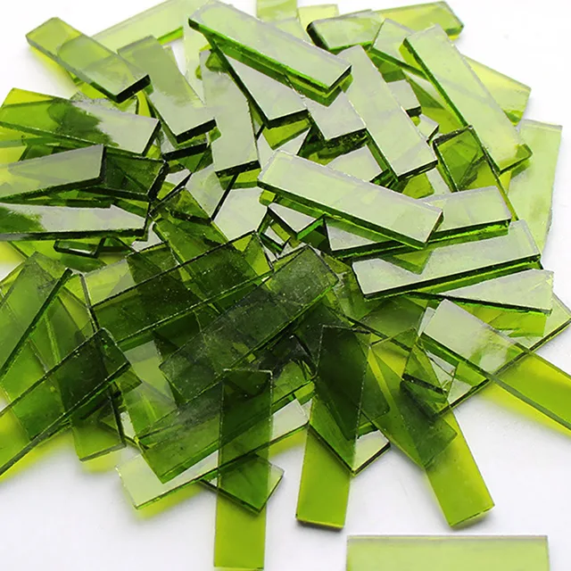 Mixed Color 1 X 4 Cm Square Stained Glass Strip Clear Glass Mosaic Pieces DIY Mosaic Tiles Hobbies Art Crafts Material 100g 13