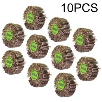 

10pcs 60mm Abrasive Shaft Mounted Polishing Grinding Sanding Flap Wheel Disc Set