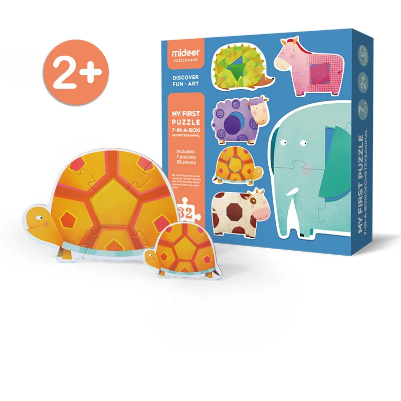 Лучшие 2+ детские игрушки бумажная головоломка доска 3D головоломка для детей Детские Мультяшные животные дорожные Пазлы обучающая игрушка для мальчиков и девочек - Цвет: f