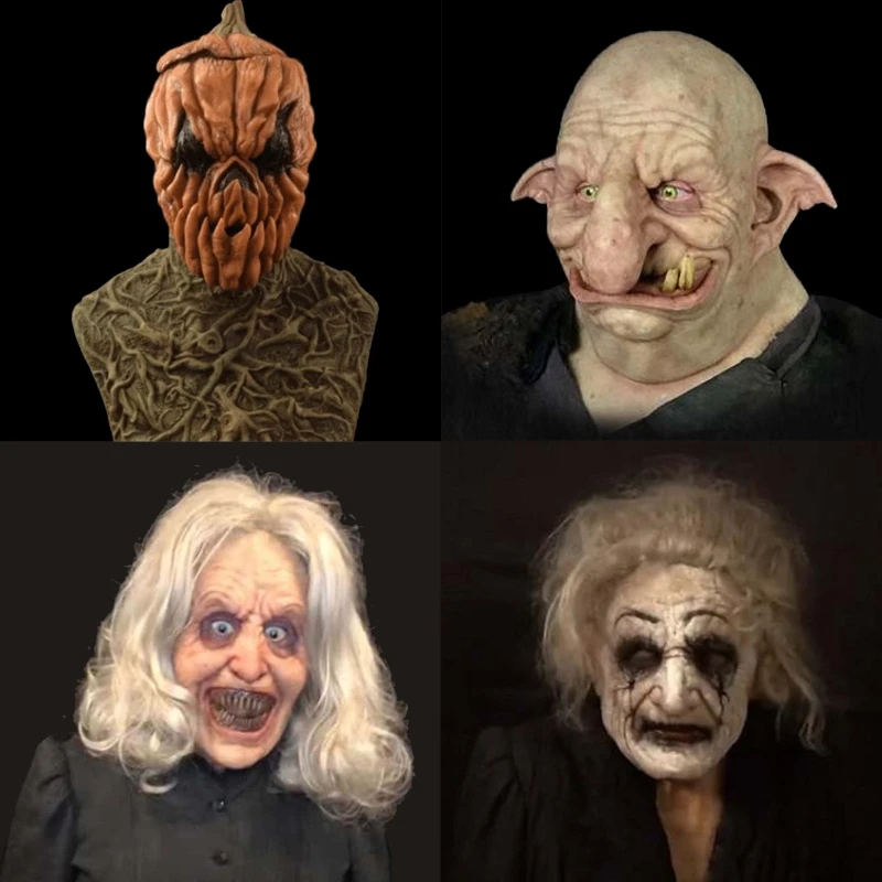 

Creepy Scary Ghost Full Face Mask Latex Party Costume Decorative Cosplay Haunted House Props for Masquerade