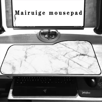 

White Marble Texture Large 730*330*3mm Locking Edge Gaming Gamer Computer Keyboard Laptop Tablet Desk Mat Mousepad Muismat