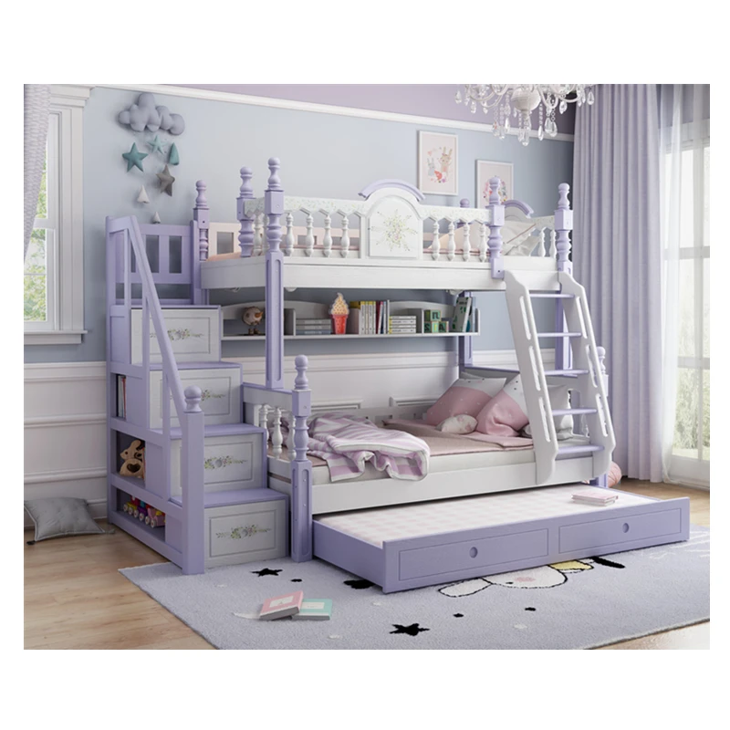 

Children Beds kids Furniture pink solid wood kids beds child bed chambre bebe European style hot new pink girls beds