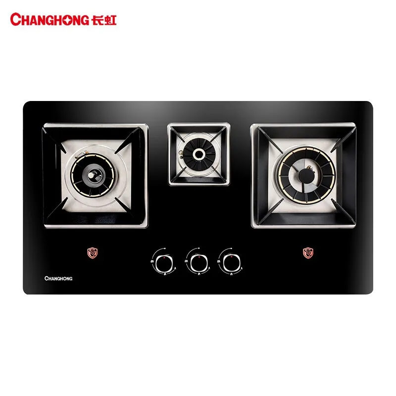 CHANGHONG 800mm Household Threeburner Gas Stove Table Builtin Dual