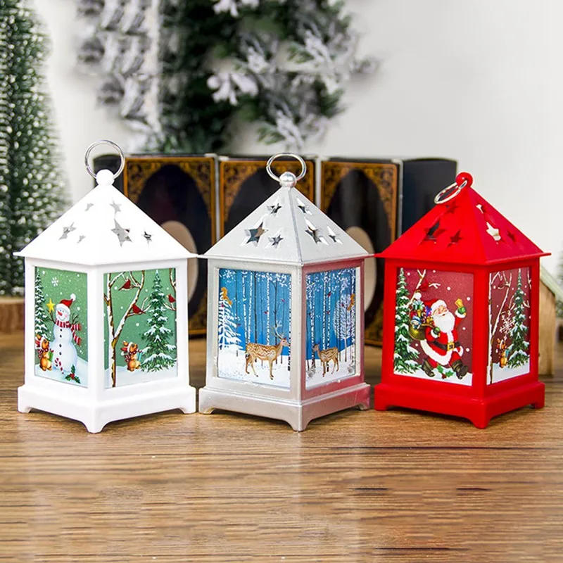 LED Lights Christmas Creative Portable Christmas Small Wind Painted Religious Christmas Lights Hanging Ornaments Party
