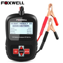 FOXWELL BT100 PRO 6 в 12 В автомобильный тестер батареи для затопленных AGM гель 100 до 1100CCA 200AH анализатор здоровья батареи диагностический инструмент