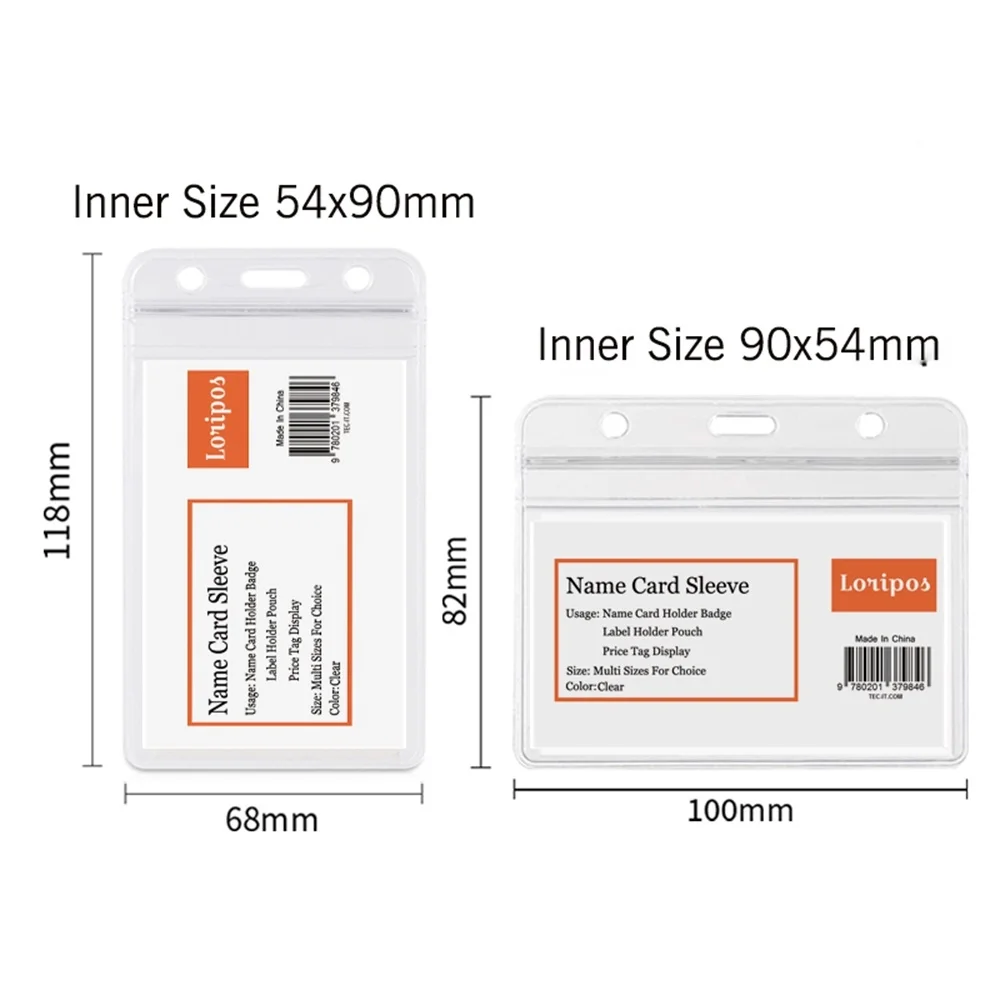 

Office Name Ticket Sleeve Sub-plastic Transparent Working Card Protective Cover Name Badge Case Holder Pocket