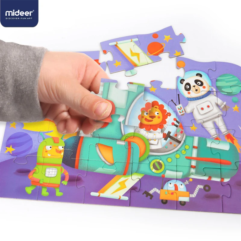Mideer головоломки для детей Детские игрушки Бумага пазл 16/32 шт. сказочный город мультфильм Животные Развивающие игрушки для детей