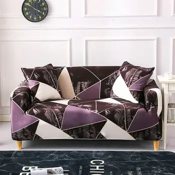 

Sofa Couch Covers Lightweight Stretch Sofa Slipcovers Geometry Printed Furniture Protector with Anti-Slip Grip for Pets Kids