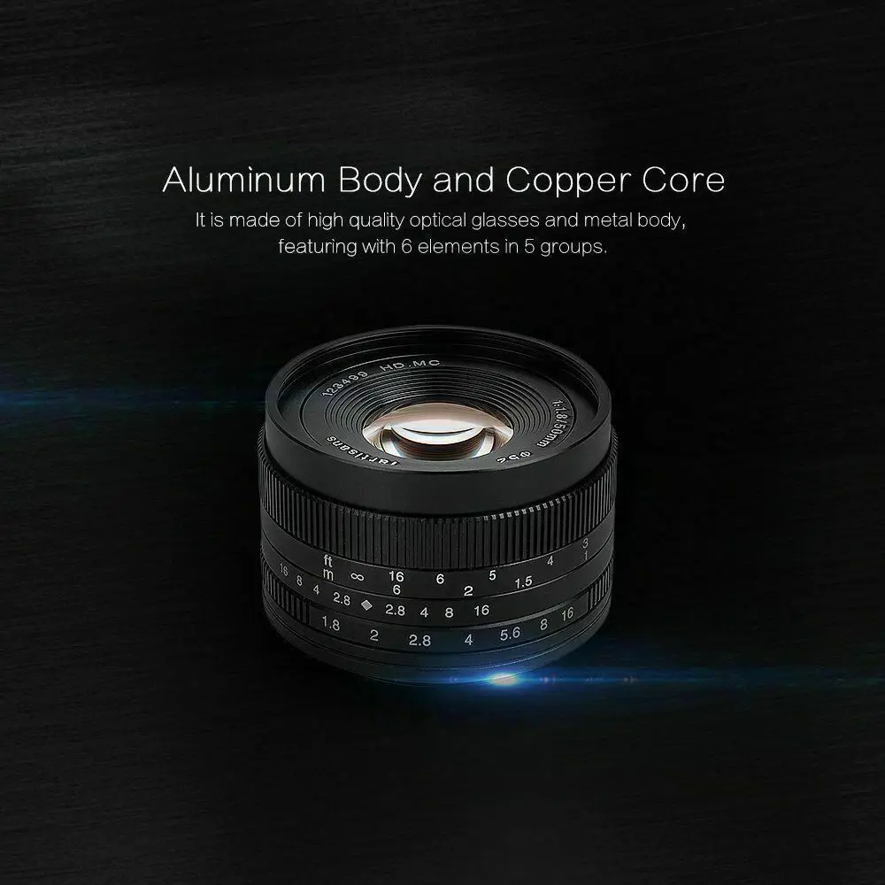 7artisans 50 мм F1.8 ручной объектив для камеры Canon EOS M A7 A7II A7R Sony E Mount Fuji FX Macro MFT/ M4/3