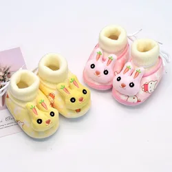 Winter Infant Cotton Shoes Plush Thickened Medium And High Barrel anti Falling Soft SoleWalking Shoes 0-1 Year Old Warm Shoes