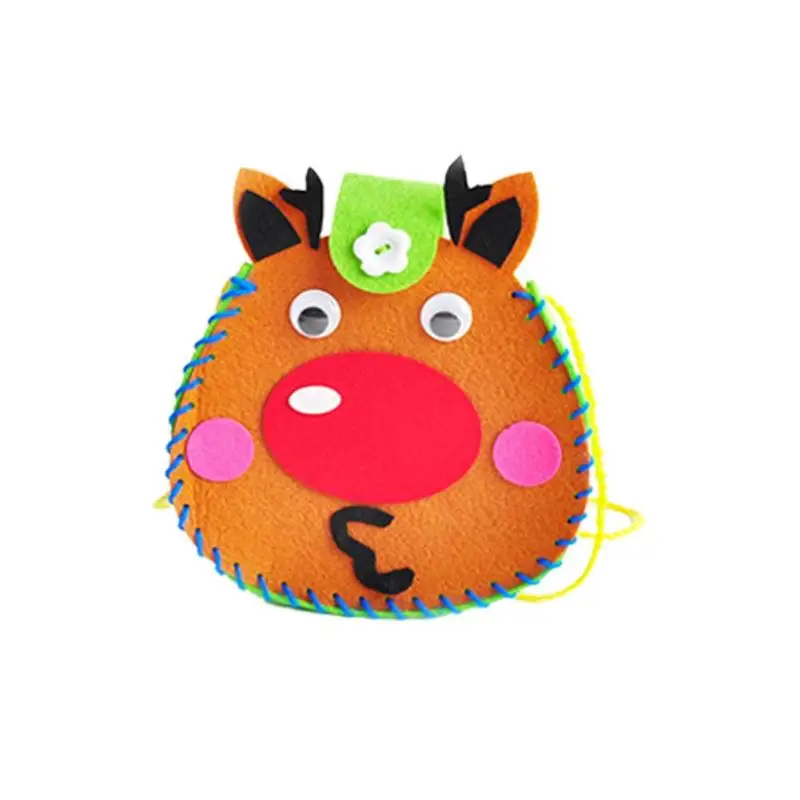 Little Bear Детский Рождественский подарочный набор для творчества, стимулирующий визуальное развитие, дополнительный интерес, нетканый мультяшный наплечный мешок, материалы для рукоделия - Цвет: Little Bear
