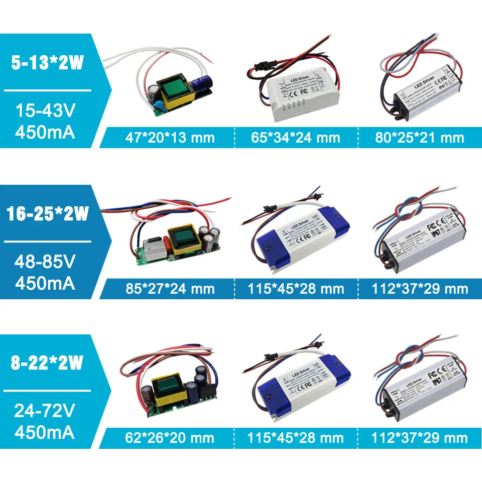 Без мерцания 450mA типа «Свеча»), 2 Вт, 4 Вт, 6 Вт 8 Вт 10 Вт/12 Вт/18 Вт/24 Вт/30 Вт Светодиодный драйвер освещения трансформаторный источник питания для детей в возрасте 2, 4, 6, 12, 18, 24 Вт светодиодные лампы