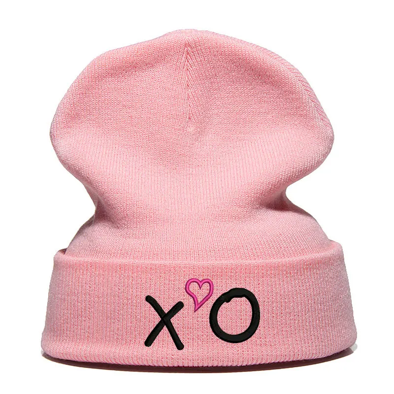 Головные уборы Skullies Beanies с вышивкой "Сердце" O Шапки теплая шапка для девушек и мужчин, в стиле хип-хоп шапка, сезон осень-зима теплые Шапки уличного отдыха вязаная шапка