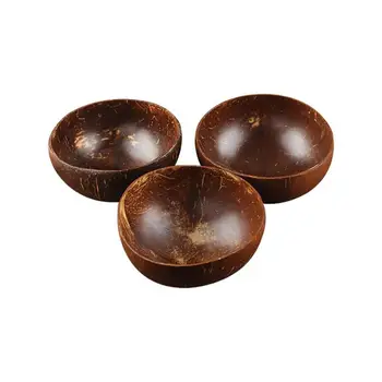 

Deep Plate Round Dinner Plates Coconut Bowl Soup Plate Household Salad Fruit Snack Plate Tableware Natural Non-toxic Wooden Bowl