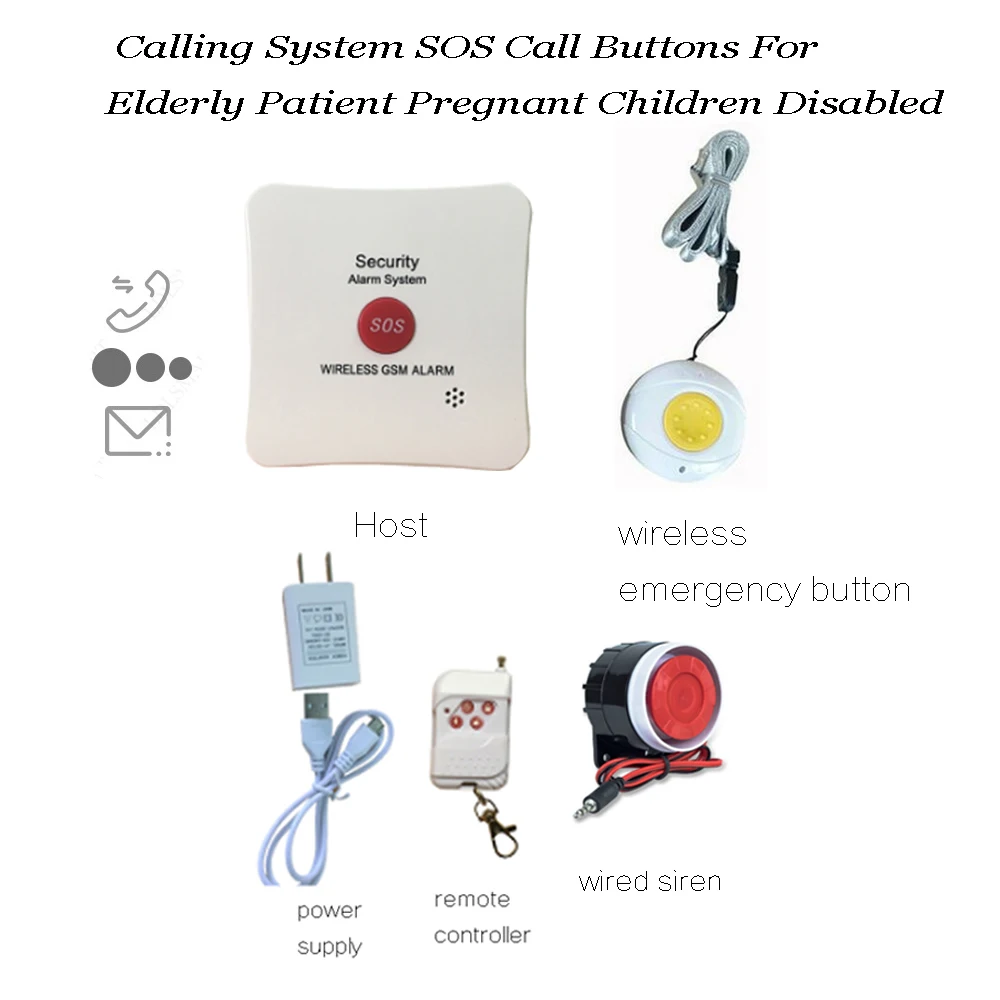 

Caregiver Pager Wireless Home Care Alert Calling System SOS Call Buttons For Elderly Patient Pregnant Children Disabled