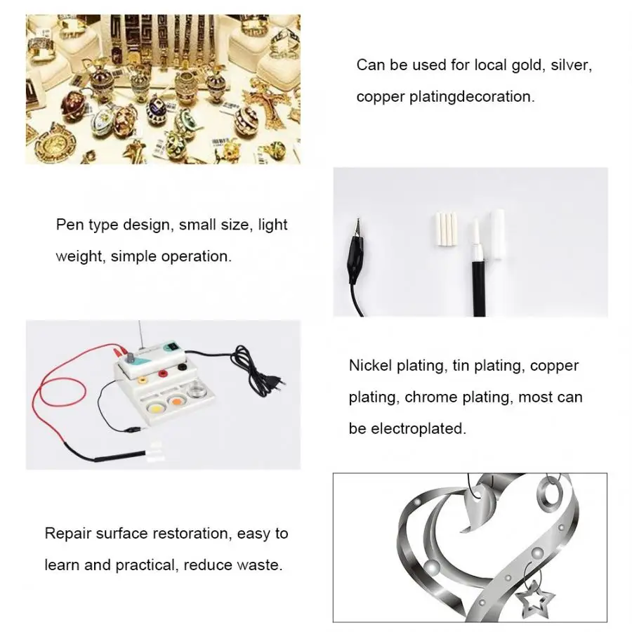 US Plug 110V серебряное позолоченное Перо Тип обшивка машина ювелирное гальваническое покрытие ручка инструменты для обработки ювелирных изделий оборудование инструменты