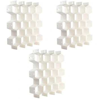 

Household Plastic Partition Bee Style Underwear Socks Bras Ties Belts Scarves Drawer Divider Cabinet Clapboard,3 SETS