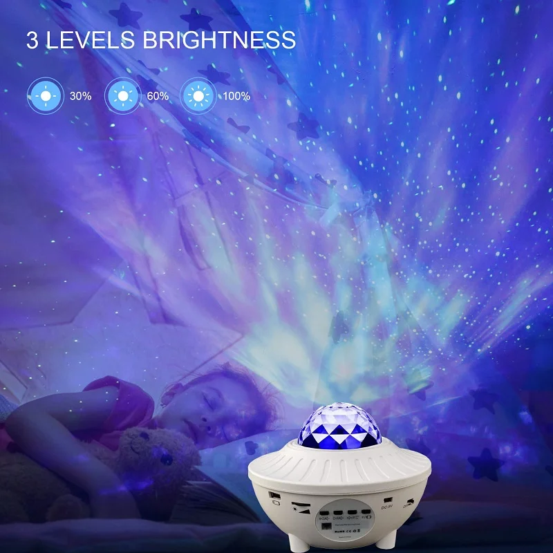 

Bluetooth USB Sky Projector Star Colorful Starry Projektor Gwiazd Galaxy Voice Control Music Player NightLight Romantic Lampara