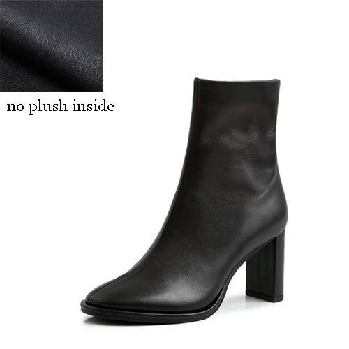 Ботинки «Челси» из натуральной кожи с круглым носком; Уличная обувь для свиданий; ботильоны на высоком каблуке 7 см; осенние женские ботинки; GN10 muyisxi - Цвет: Black