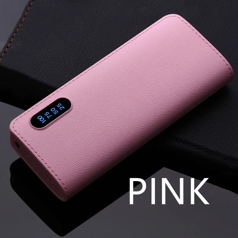 Pink Power bank10000 мАч Внешний аккумулятор повербанк 2USB светодиодный Carregador портативный мобильный телефон зарядное устройство для samsung Iphone XS - Цвет: Pink