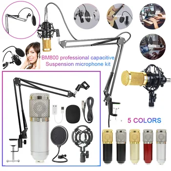 

BM800 Professional microphone Suspension Microphone Kit Studio Streaming Live Broadcasting Recording Condenser MicrophoneSet