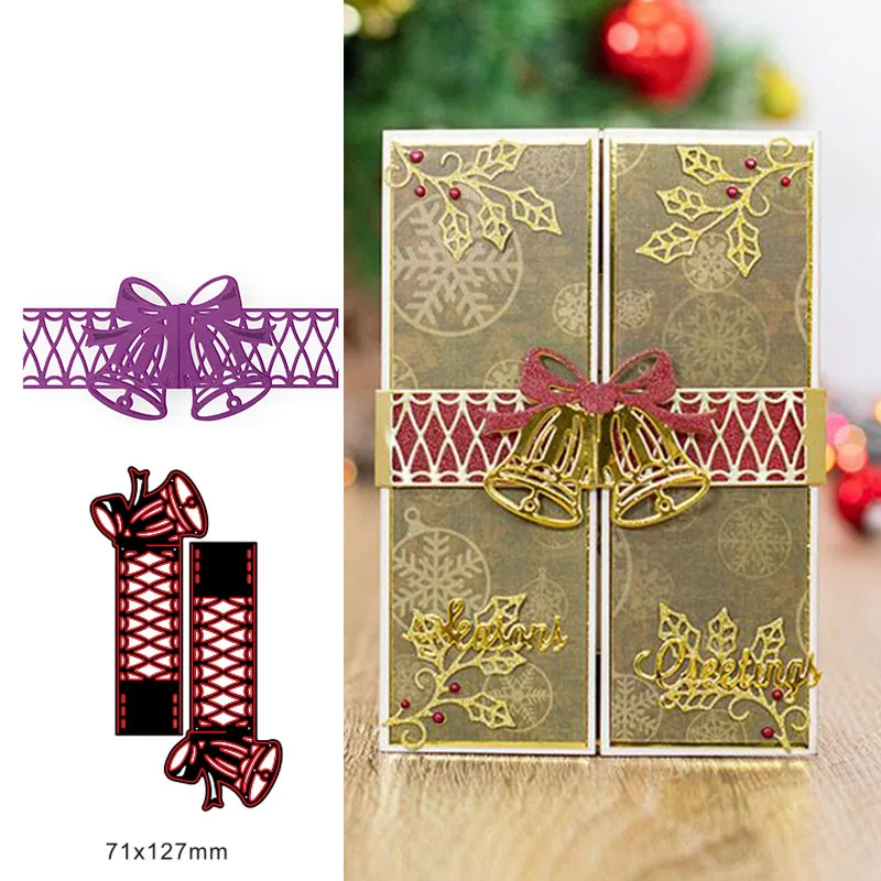 9 jingle bells Рождество обертывание высечки закрытые карты металла резки штампы DIY бумажные карточки для скрапбукинга тиснение ручной работы трафареты поделок штампов - Цвет: 9 jingle bells