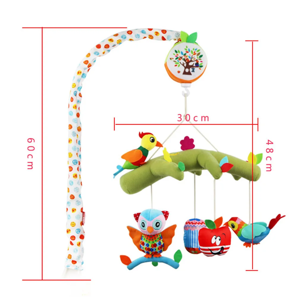 Детская кроватка Мобильная музыкальная кровать колокольчик новорожденный мультфильм животное вращающиеся погремушки украшение вращающийся кронштейн погремушка плюшевые игрушки