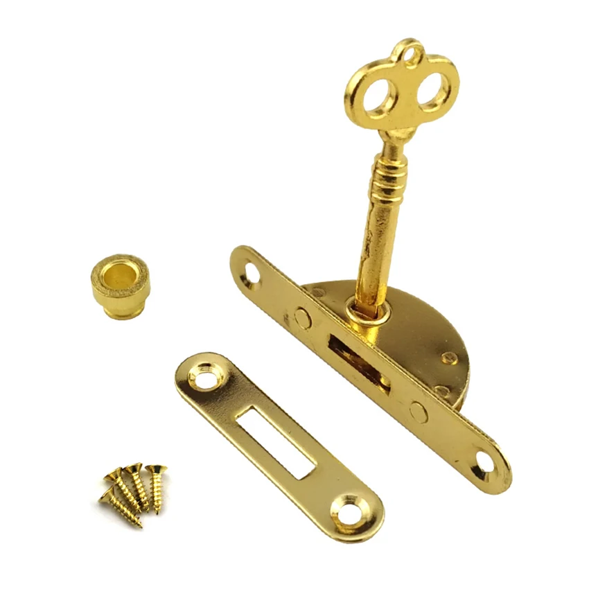 

Замок для шкафа в стиле ретро, декоративный замок для шкатулки и украшений, с ключом, с крепежными винтами, Красный Бронзовый, серебристый, золотой