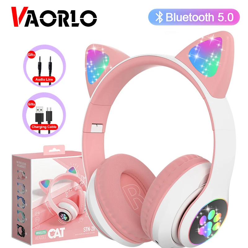 Лампа-вспышка VAORLO с милой кошкой Bluetooth стерео микрофоном поддержка TF-карты