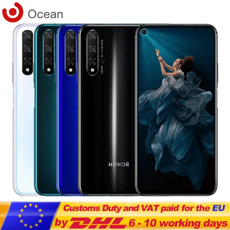 Оригинальный Смартфон Honor 20 Kirin 980 8 ГБ ОЗУ 128 256 Гб ПЗУ экран 6 26 дюйма NFC камера 48 Мп +