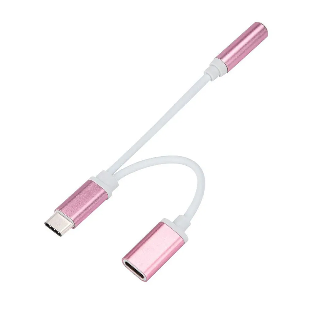 USB-C до 3,5 на обоих концах для подключения внешних устройств к автомагнитоле 2in1 Тип usb C до 3,5 мм Джек аудио Разветвитель USB C наушники кабель, адаптер для зарядки