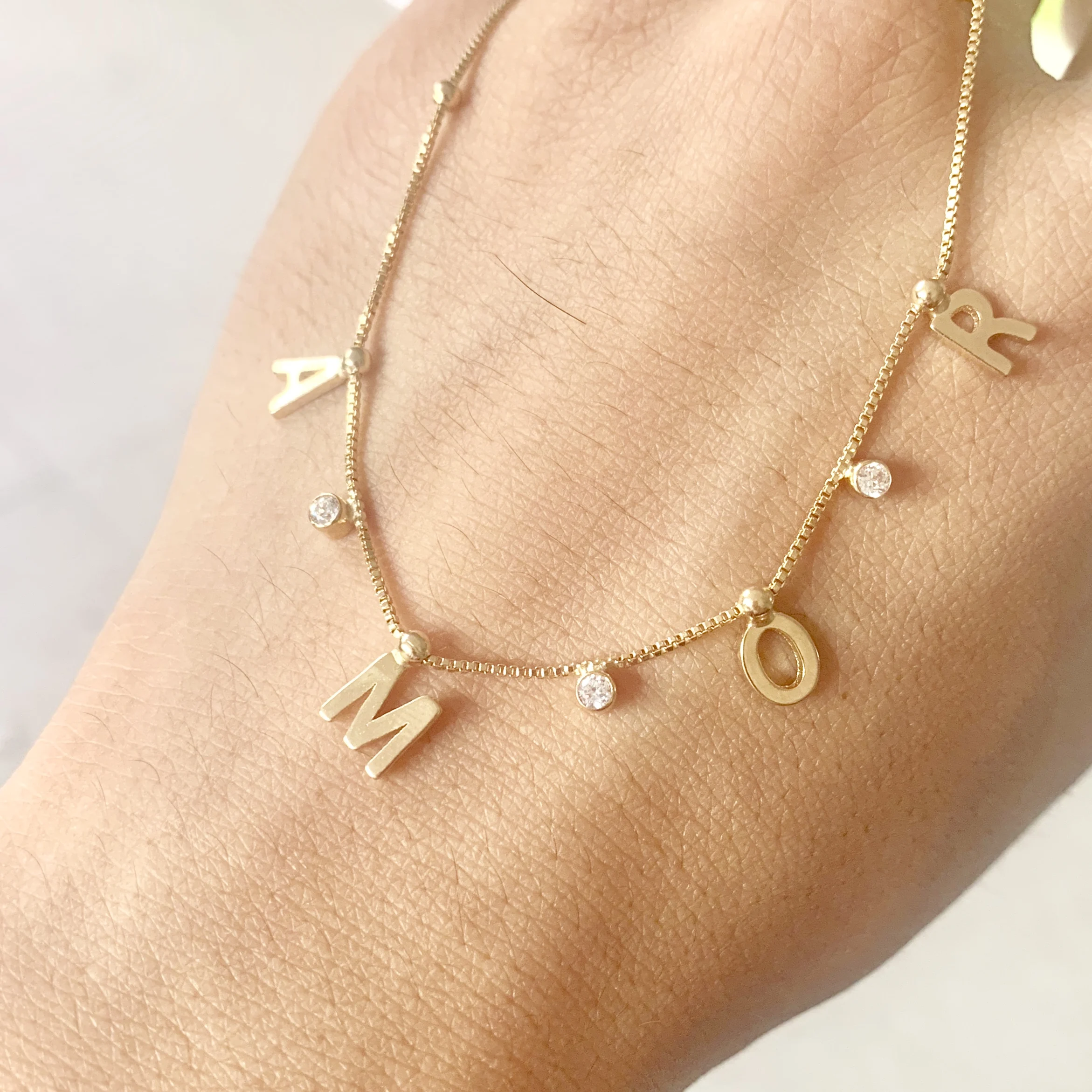 

FYN4675 FY Personalized Jewelry Custom Name Necklace Copper Cubic Zirconia Initial Necklace Lady Women Females Jewelry