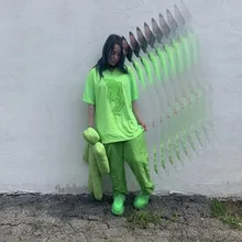 Billie Eilish Футболка мужская женская уличная одежда, футболки хип-хоп Музыка Billieeilish футболка размера плюс футболки одежда kanbap1992