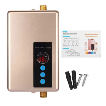 

5500W 220V Temperature Display Instant Hot Water Tap Shower Tankless Electric Faucet Kitchen Instant Hot Faucet Water Heater