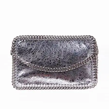 Silver Горячая Распродажа, сумка через плечо с цепочкой на молнии, женская сумка с клапаном, Высококачественная сумка через плечо из ПВХ, сумки-мессенджеры для девочек, женская сумка, Bolsa Sac - Цвет: Silver