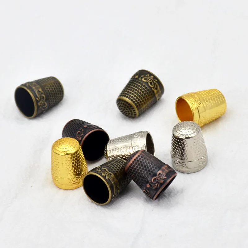 2 Sets leather craft thimble Metal Thimbles Finger Sewing Grip