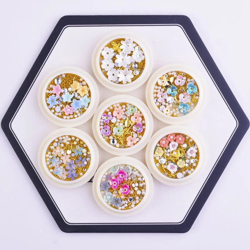 MEET thross Flower Design 3D украшения для дизайна ногтей, жемчужные бусинки, подвески для ногтей, самодельные Украшения, Аксессуары