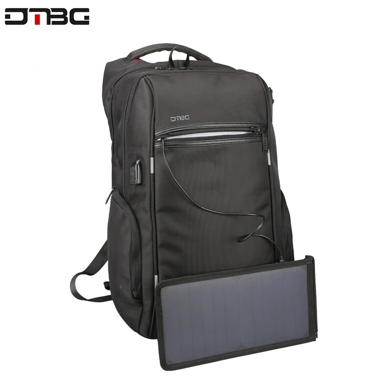 Рюкзак DTBG для мужчин на солнечной батарее с usb зарядкой и защитой от кражи 17 3