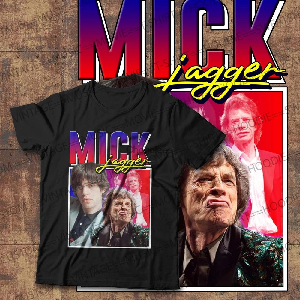 Футболка mick jagger унисекс классическая ретро-футболка винтажная 90-я футболка