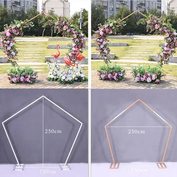 

Pentagon Arch Framework Metal Square Wedding Party Arch Base Pole Stand Display Set Prom Garden Floral Decoration Party Supplies
