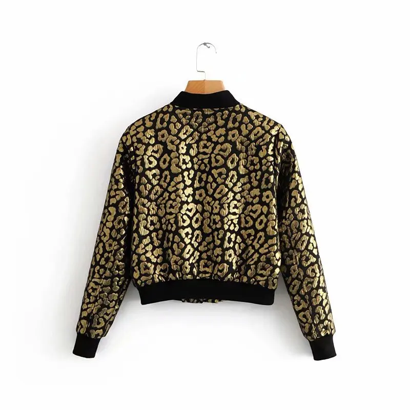 

2018 Autumn New Style Western Style Fashion Yang Mi Celebrity Style Leopord Pattern Jacket Long Sleeve Loose-Fit Coat Women's 18