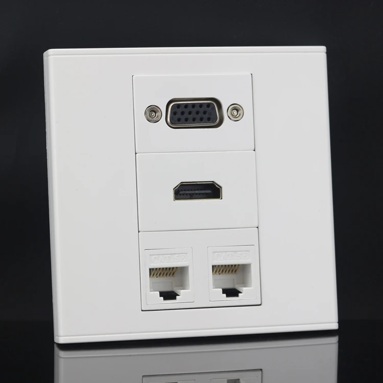 SeTo 86 Тип HDMI+ VGA+ 2 порта Cat5e сетевая настенная пластина разъем Keystone Лицевая панель