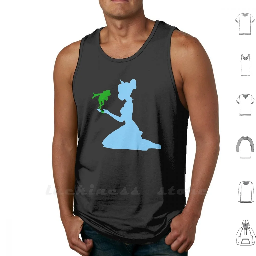 Kiss Him Canotte Gilet 100% Cotone Naveen Princess Prince Frog Cute Magic Fiaba Kiss Love Princess Facilier Villain