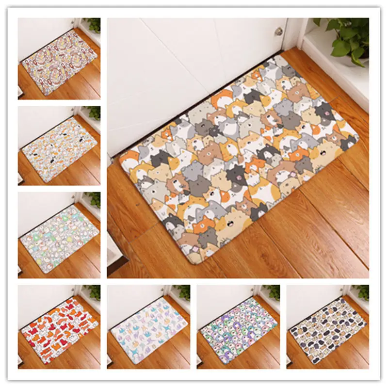 

Japan Anime Cartoon Cat Kitty Pet Friend Mat Bath Carpet Decorative Anti-Slip Mats Room Car Floor Bar Rugs Door Home Decor Gift