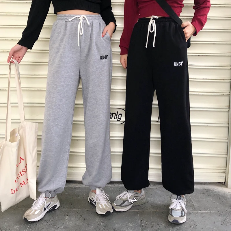 Осенние женские брюки японские кавайные Свободные повседневные Harajuku Ulzzang с
